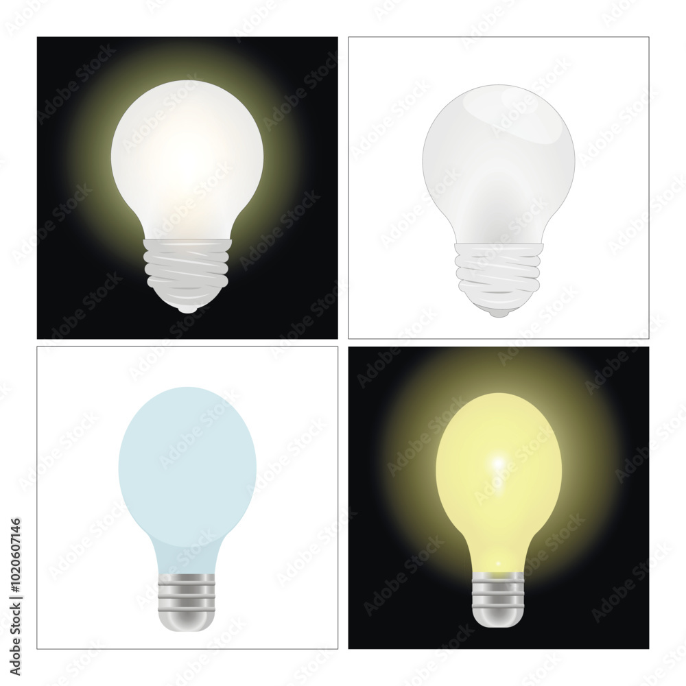 Set-of-electric-lamps,light,background.Vector-illustration. Set-of-electric-lamps,light,background.Vector-illustration.
