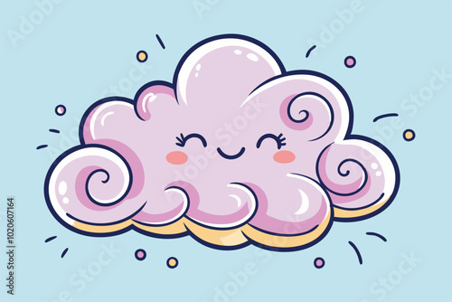Hand-drawn cloud vector illustrations cartoon style