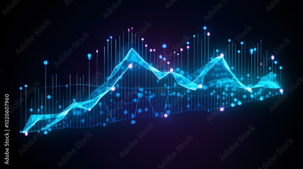 Naklejka premium Abstract Data Visualization with Graph Elements