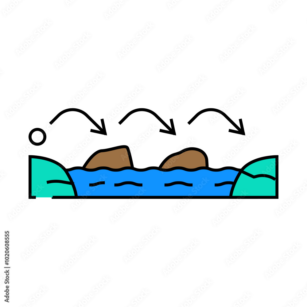 stepping stones progress line icon vector. stepping stones progress sign. isolated symbol illustration stepping stones progress line icon vector. stepping stones progress sign. isolated symbol illustration