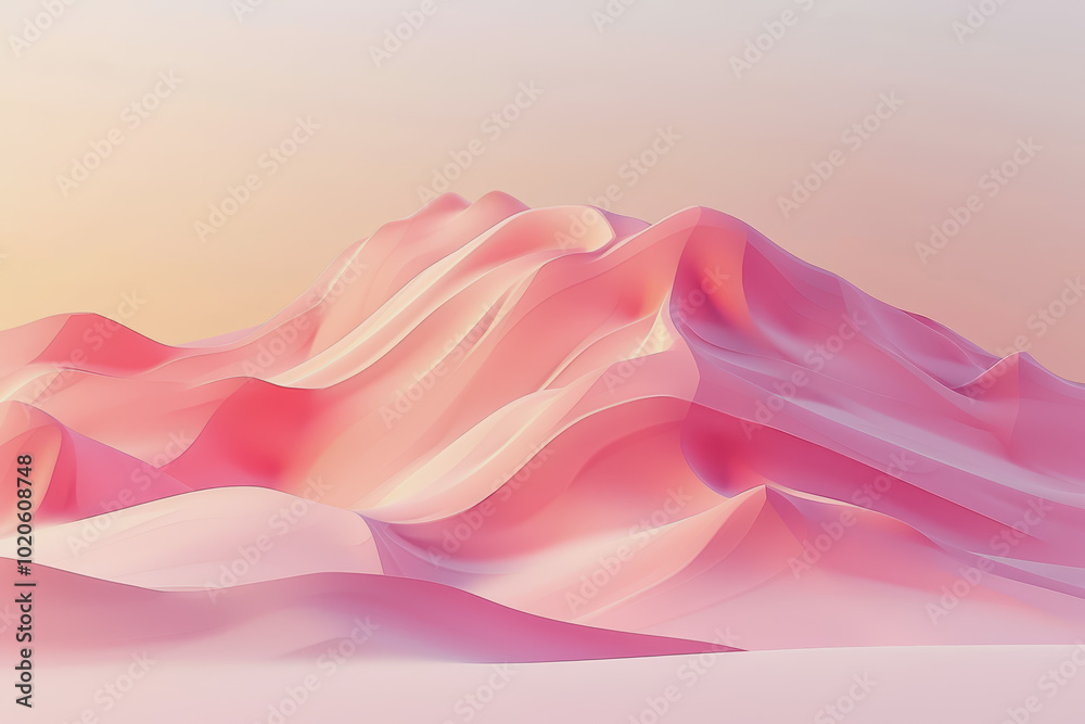 Obraz premium . Clean mountain with a large white space. Minimalist style.