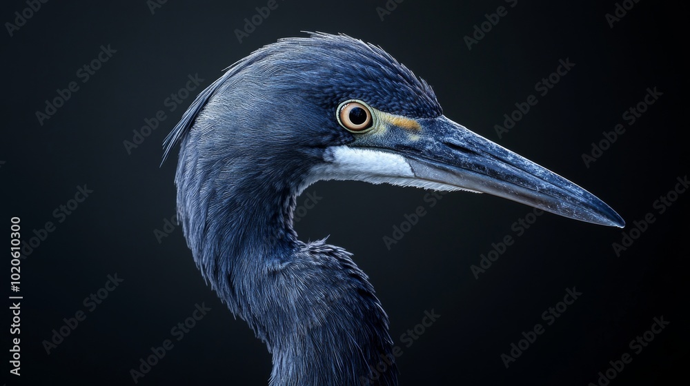 A bird with a black beak and yellow eyes A bird with a black beak and yellow eyes