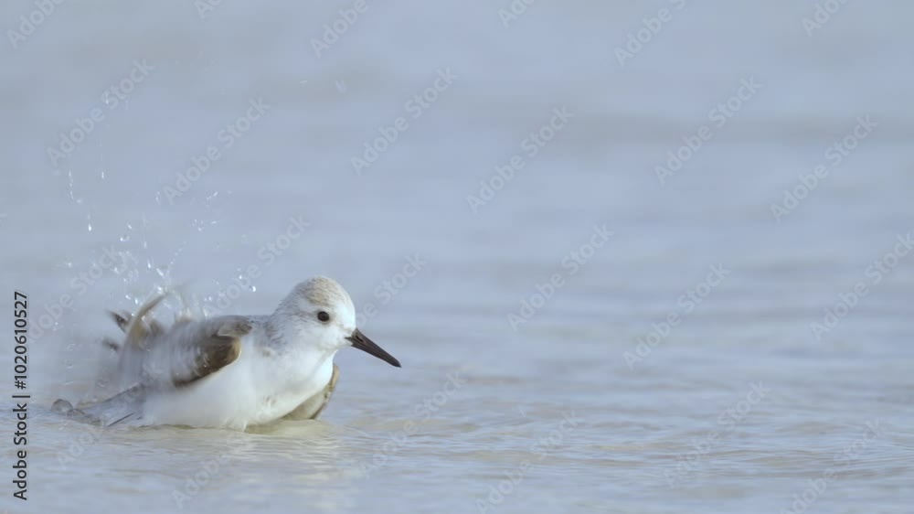 Sanderling Dipping Head in Water Sanderling Dipping Head in Water