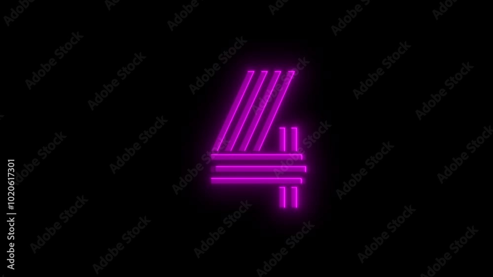 Glowing alphabet 4 reveal animation Glowing alphabet 4 reveal animation