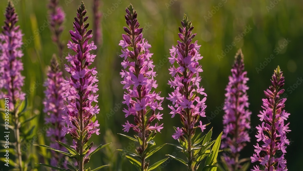Close-Up of Purple Flowers in Full Bloom Set Against Green Leaves Close-Up of Purple Flowers in Full Bloom Set Against Green Leaves