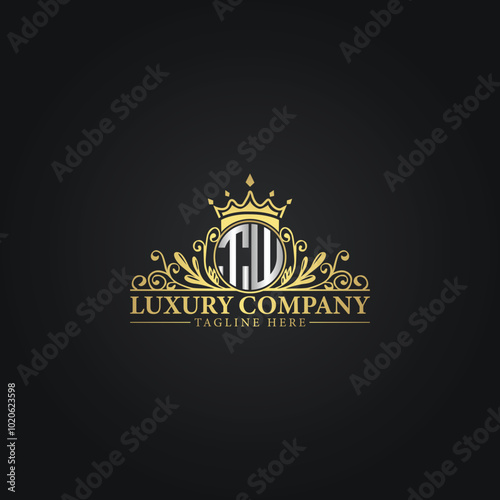 Golden Ornamental Logo Template for Luxury Business