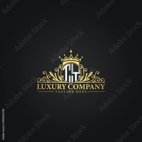Golden Ornamental Logo Template for Luxury Business