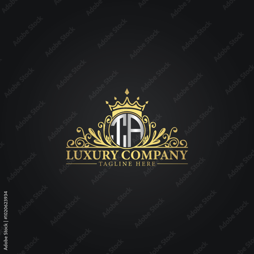 Fototapeta premium Golden Ornamental Logo Template for Luxury Business