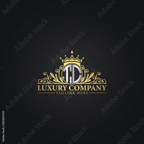 Golden Ornamental Logo Template for Luxury Business