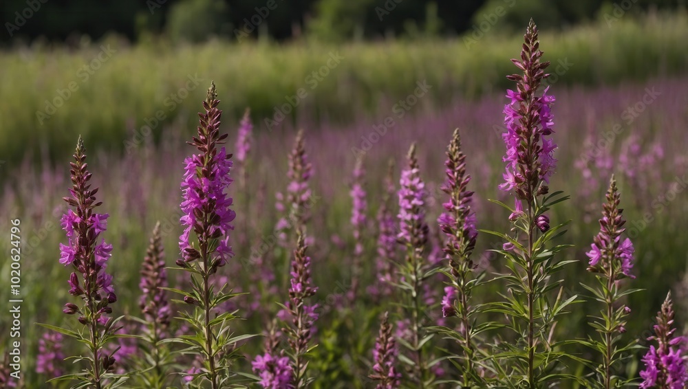 Field of Tall Purple Flowers, Possibly Wild Thyme or Thistle Field of Tall Purple Flowers, Possibly Wild Thyme or Thistle