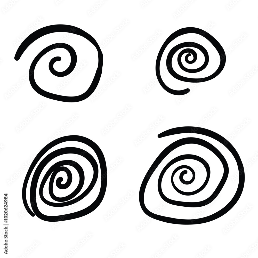 Scribbles black ink hand drawn set isolated on white background. Vector illustration Scribbles black ink hand drawn set isolated on white background. Vector illustration