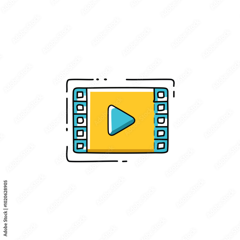 Video player icon on background for graphic and web design. Vector illustration. Video player icon on background for graphic and web design. Vector illustration.
