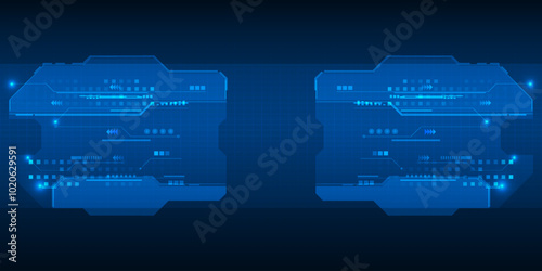 Futuristic frame,screen,panels,border and windows for head up display or dashboard control and technology background.Future sci fi tech style design concepts.Vector illustrations.