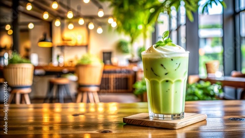 Quench your summer thirst with a refreshing iced matcha latte! Topped with frothy milk, it’s a deliciously creamy treat that’s perfect for hot days.