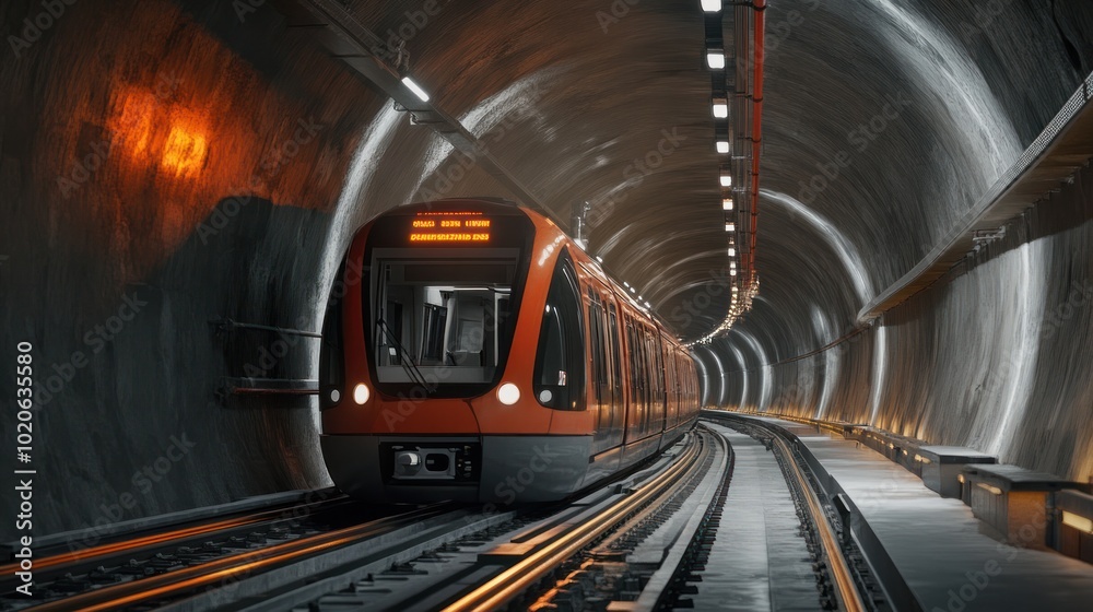 Naklejka premium Underground tunneling with a focus on engineering and technology
