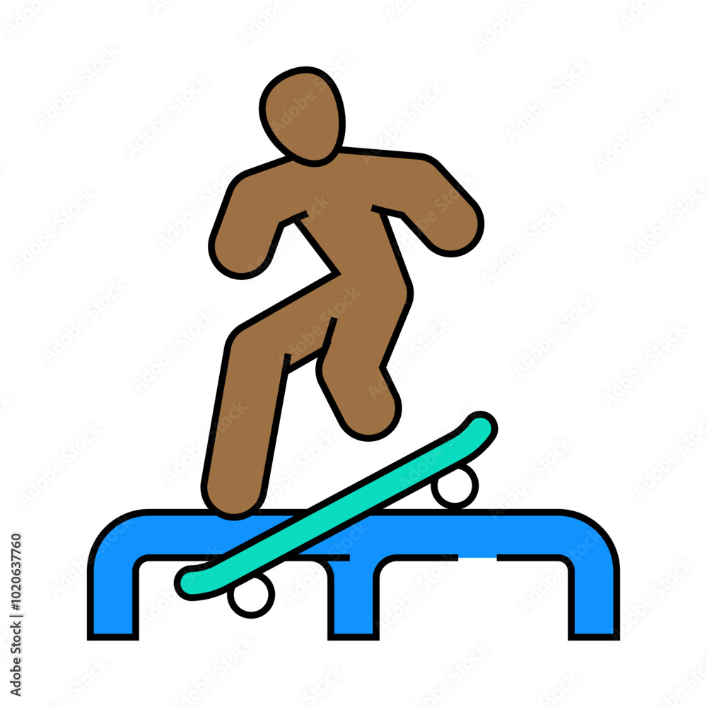 grind skateboard sport line icon vector. grind skateboard sport sign. isolated symbol illustration grind skateboard sport line icon vector. grind skateboard sport sign. isolated symbol illustration
