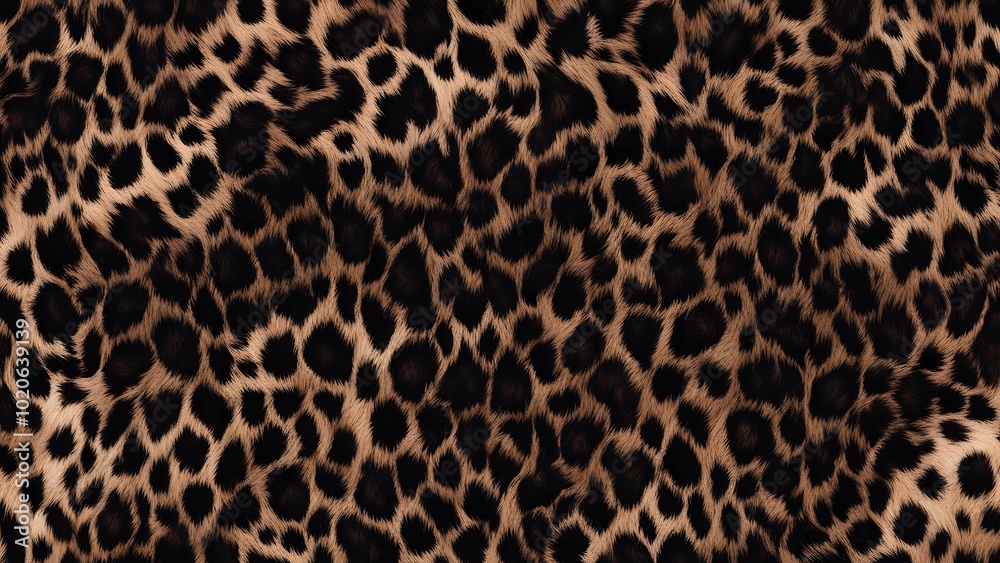 leopard texture dark background real hair modern design