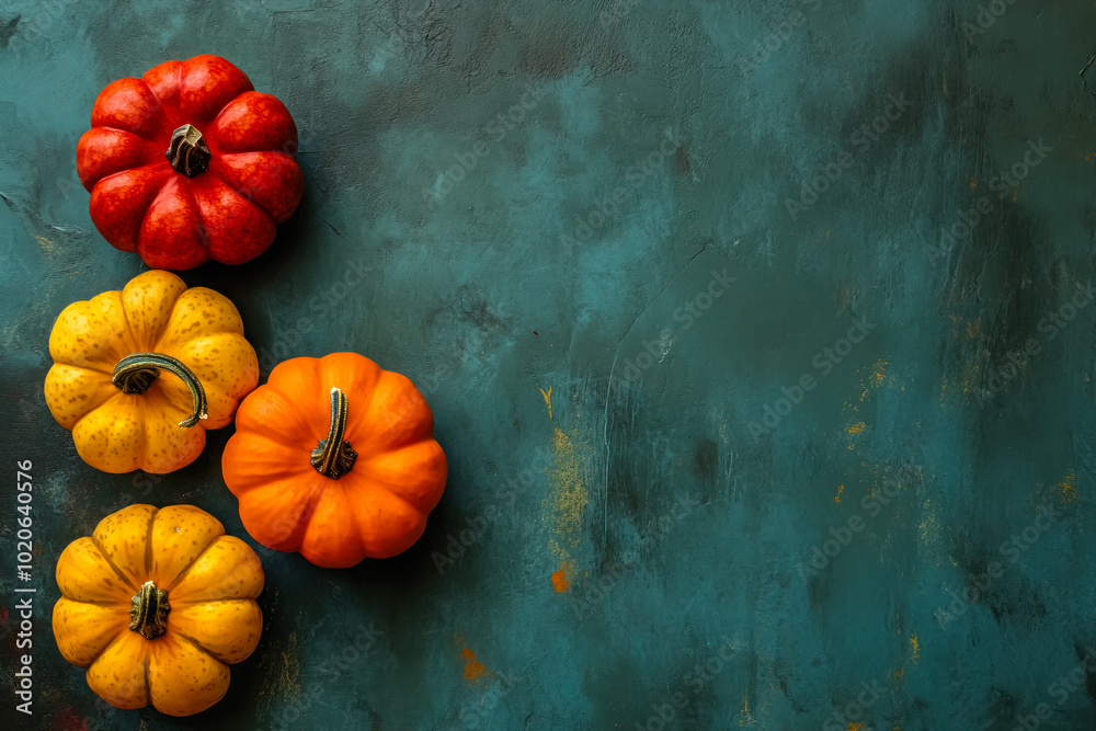 Autumn copy space background with pumpkins Autumn copy space background with pumpkins