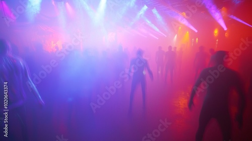 Haunted Carnival Halloween Rave - Colorful Lights and Dancing Figures in Cinematic Lightning | Thrilling Spooky Photography Footage