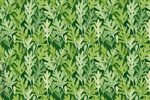 Seamless pattern with arugula leaves. Vector illustration.
