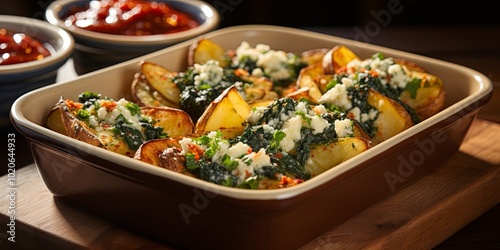 Baked Potato Skins with Spinach and Cheese, a Simple and Flavorful Side Dish