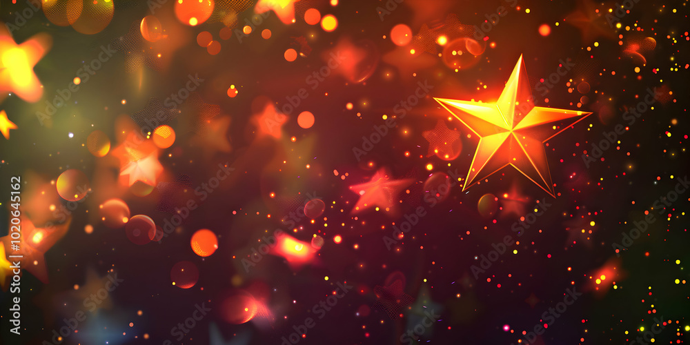 Enchanting Warm Holiday Stars Backdrop
