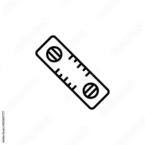 Ruler outline icons, minimalist vector illustration ,simple transparent graphic element .Isolated on white background
