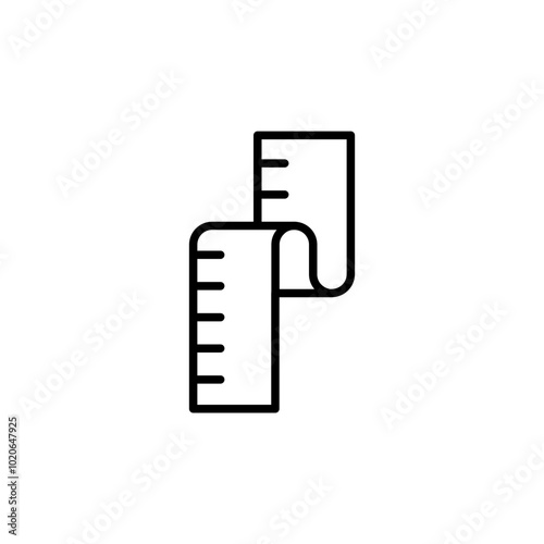 Ruler outline icons, minimalist vector illustration ,simple transparent graphic element .Isolated on white background