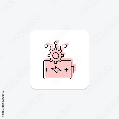 Ai In Energy color shadow thinline icon , vector, pixel perfect, illustrator file