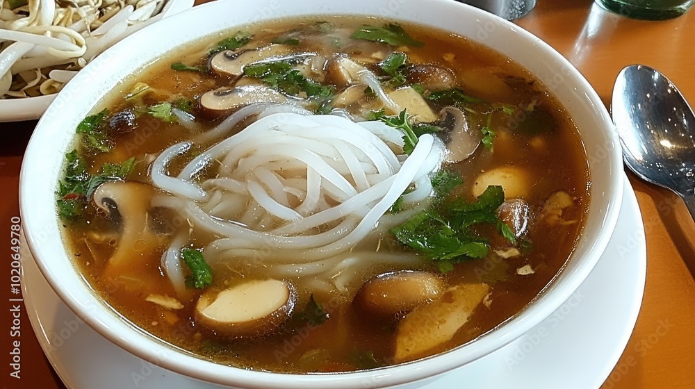 Delicious Noodle Soup with Fresh Ingredients Delicious Noodle Soup with Fresh Ingredients