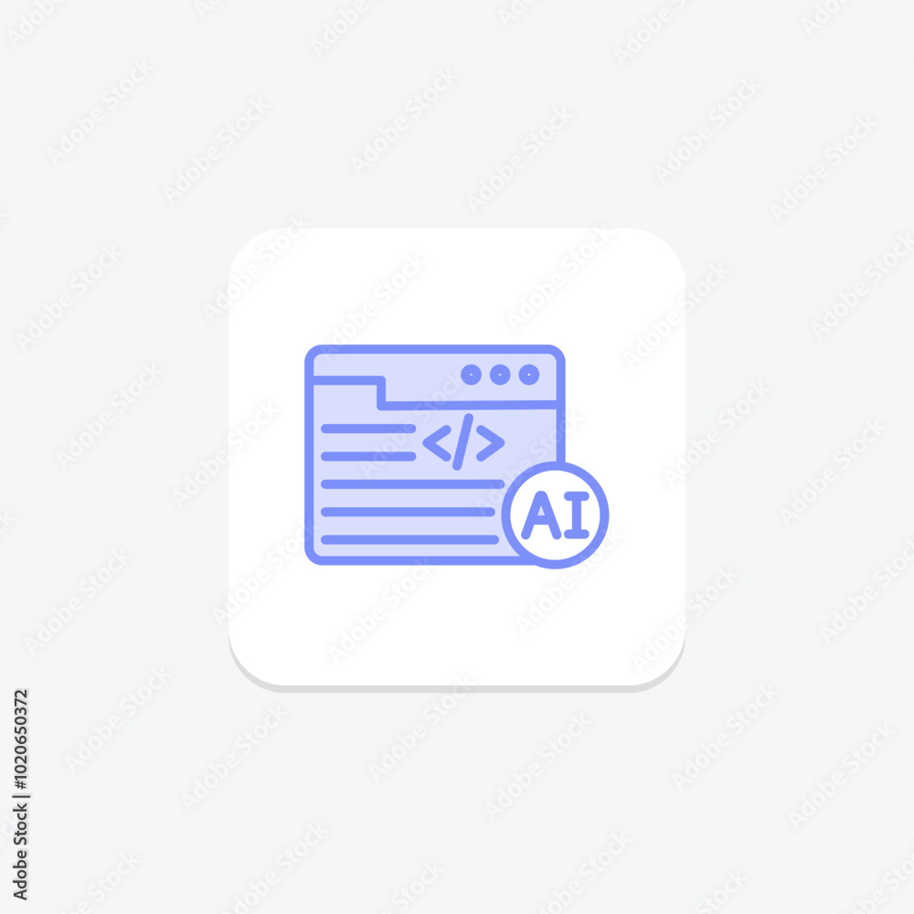 Ai Coding duotone line icon , vector, pixel perfect, illustrator file Ai Coding duotone line icon , vector, pixel perfect, illustrator file