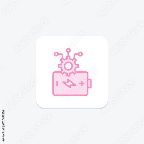Ai In Energy duotone line icon , vector, pixel perfect, illustrator file