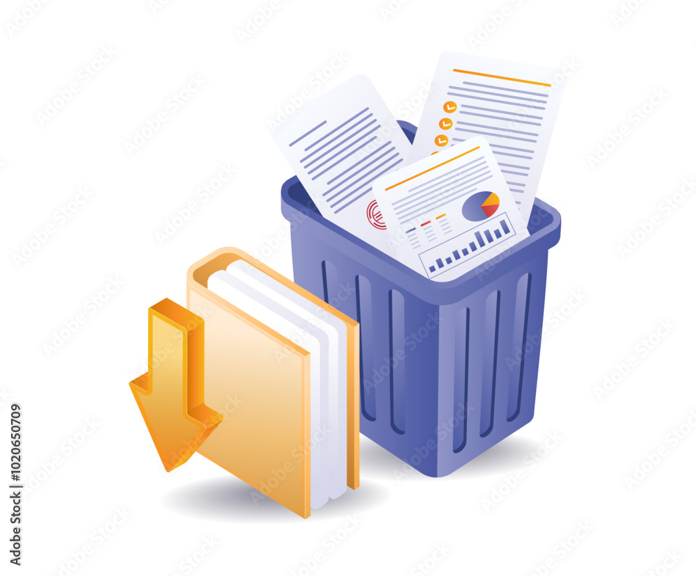 Digital data dump isometric illustration Digital data dump isometric illustration