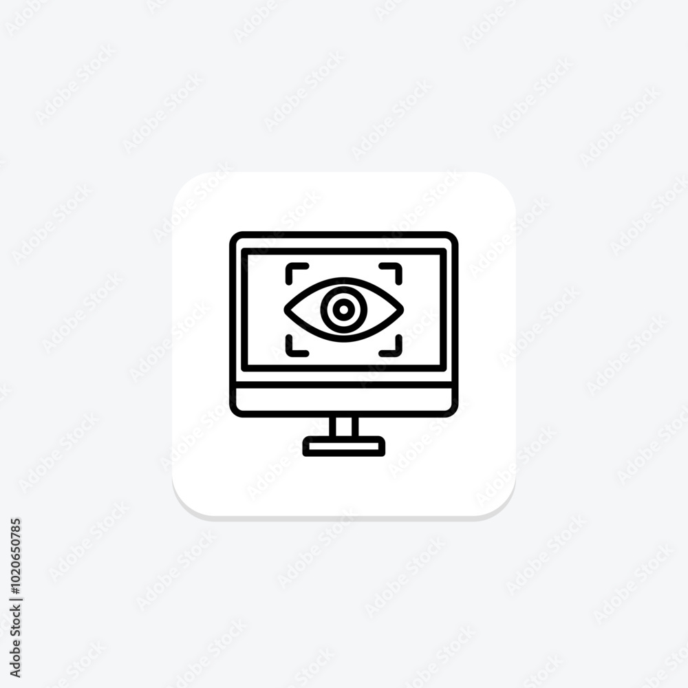 Computer Vision line icon , vector, pixel perfect, illustrator file Computer Vision line icon , vector, pixel perfect, illustrator file