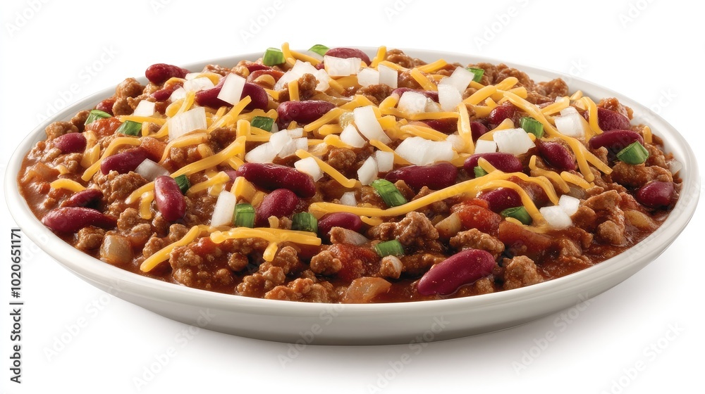 Delicious Bowl of Hearty Chili with Toppings Delicious Bowl of Hearty Chili with Toppings