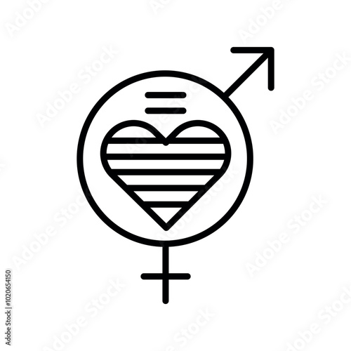 Cisgenderness line icon. Vector isolated element.