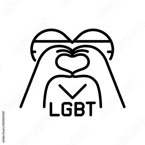 LGBT line icon. Vector isolated element.