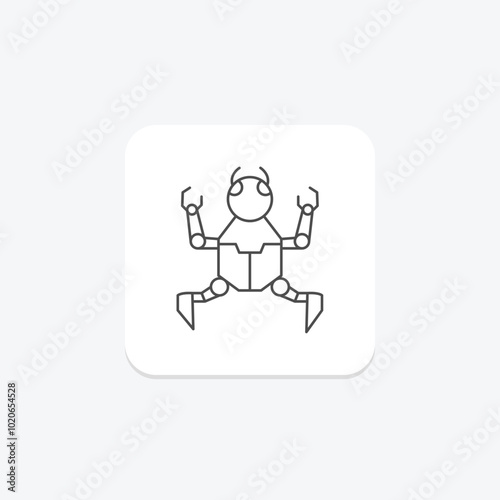 Spider Bot thinline icon , vector, pixel perfect, illustrator file