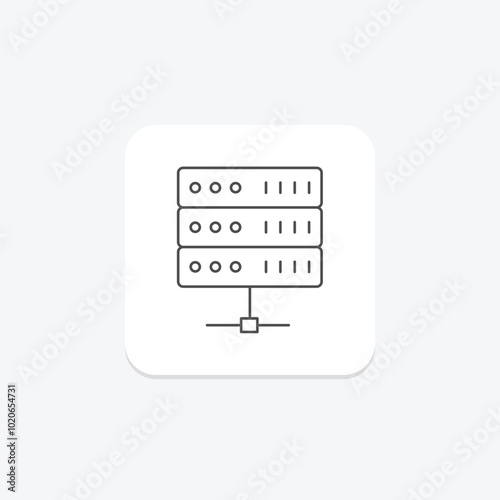 Server thinline icon , vector, pixel perfect, illustrator file