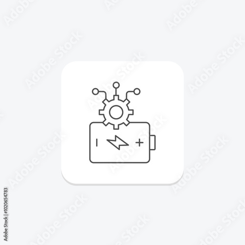 Ai In Energy thinline icon , vector, pixel perfect, illustrator file