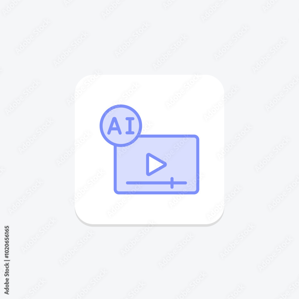 Ai Video Generation duotone line icon , vector, pixel perfect, illustrator file Ai Video Generation duotone line icon , vector, pixel perfect, illustrator file