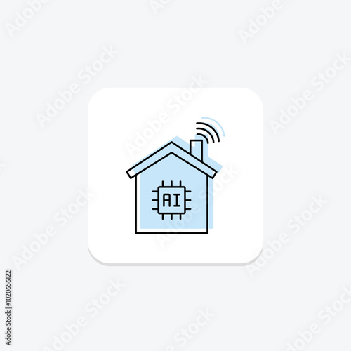 Smart Home color shadow thinline icon , vector, pixel perfect, illustrator file