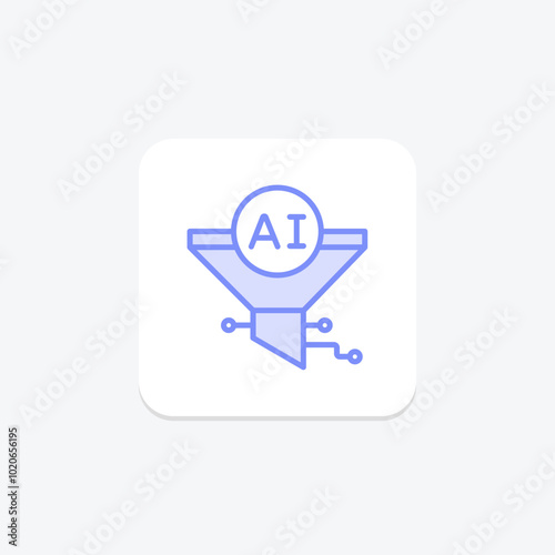 Ai Filter duotone line icon , vector, pixel perfect, illustrator file