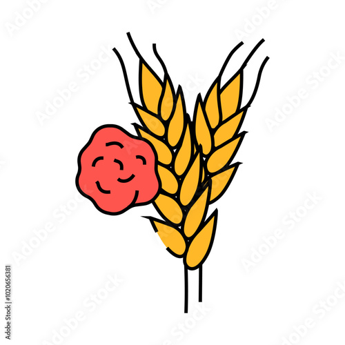 wheat allergen free product food line icon vector. wheat allergen free product food sign. isolated symbol illustration