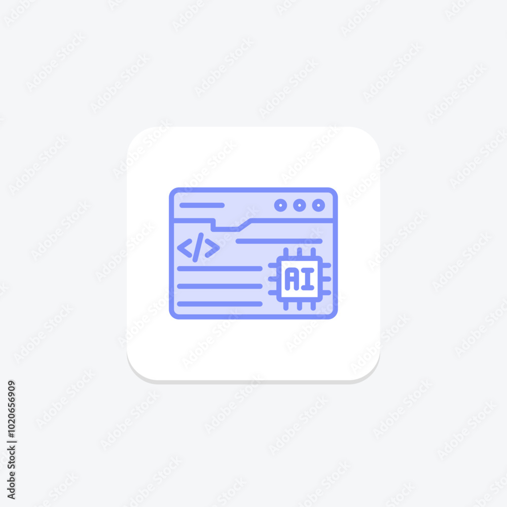 Ai Programming duotone line icon , vector, pixel perfect, illustrator file Ai Programming duotone line icon , vector, pixel perfect, illustrator file
