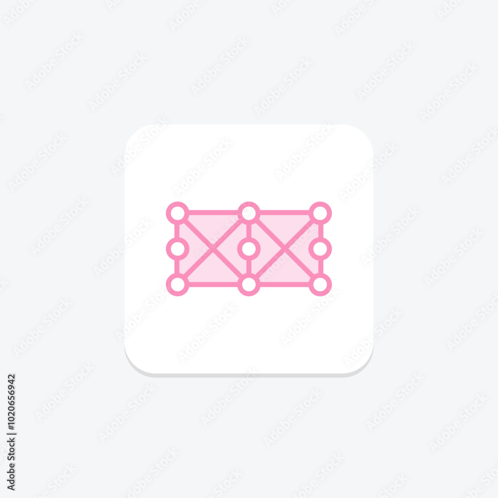 Neural Network duotone line icon , vector, pixel perfect, illustrator file