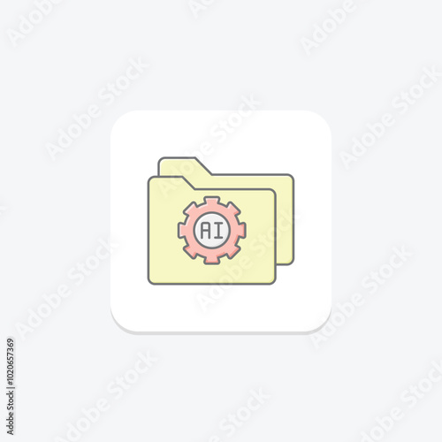 Ai Folder lineal color icon , vector, pixel perfect, illustrator file