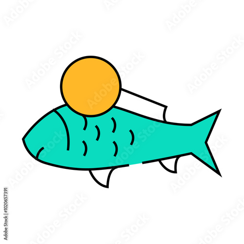 fish allergen free product food line icon vector. fish allergen free product food sign. isolated symbol illustration