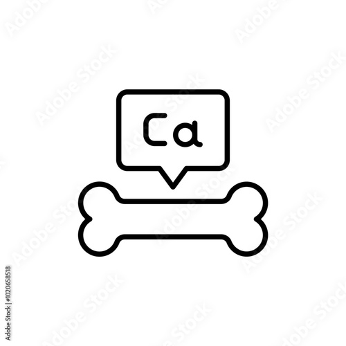 Bone calcium outline icons, minimalist vector illustration ,simple transparent graphic element .Isolated on white background