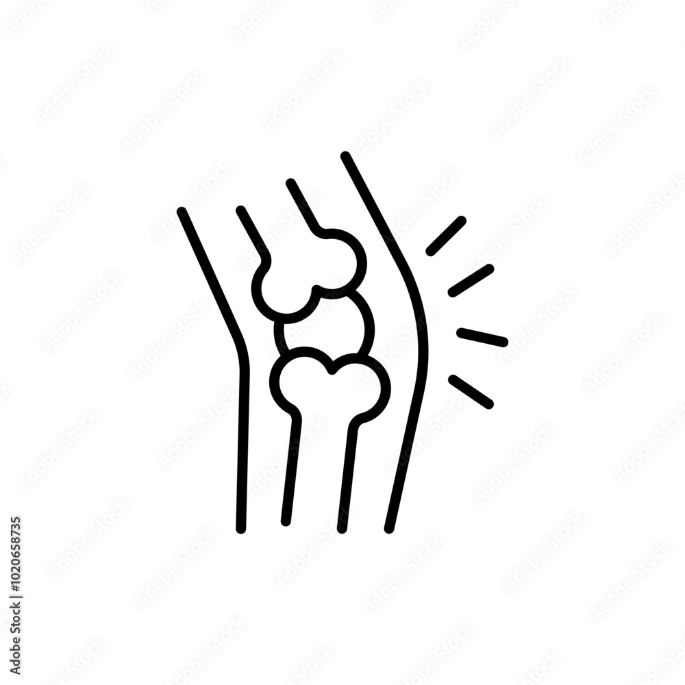 Fototapeta premium Osteoporosis leg outline icons, minimalist vector illustration ,simple transparent graphic element .Isolated on white background